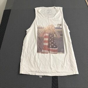 Ambig Clothing Photo Series Favila American Flag Graphic Tank Top White Mens XL